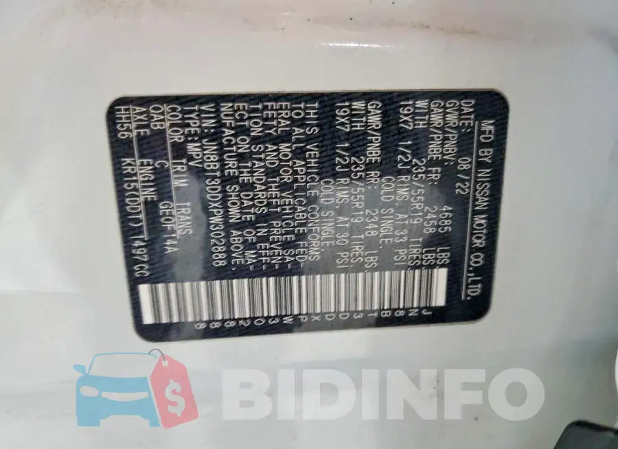 JN8BT3DDXPW302888 Photo# 13
