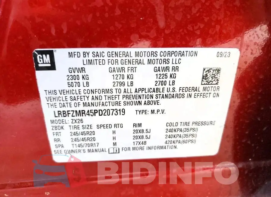 LRBFZMR45PD207319 Photo# 13
