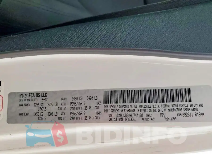 1C4BJWDG0HL744191 Photo# 13