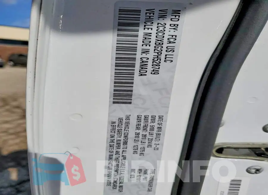 2C3CDXBG2PH528749 Photo# 12