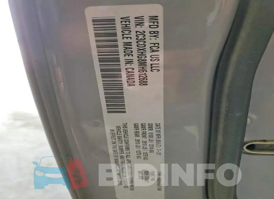 2C3CDXHG8MH612688 Photo# 13