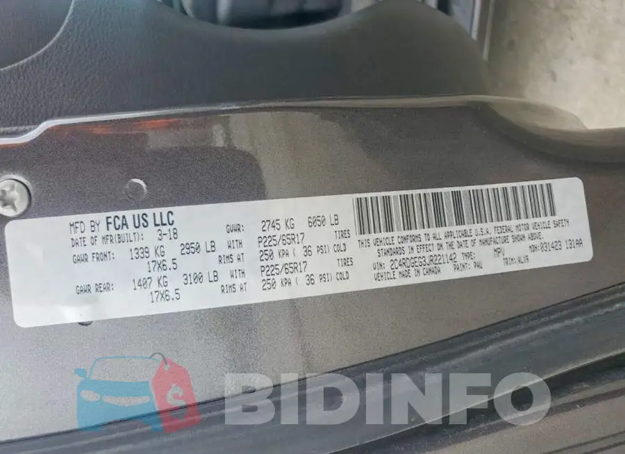 2C4RDGEG3JR221142 Photo# 13