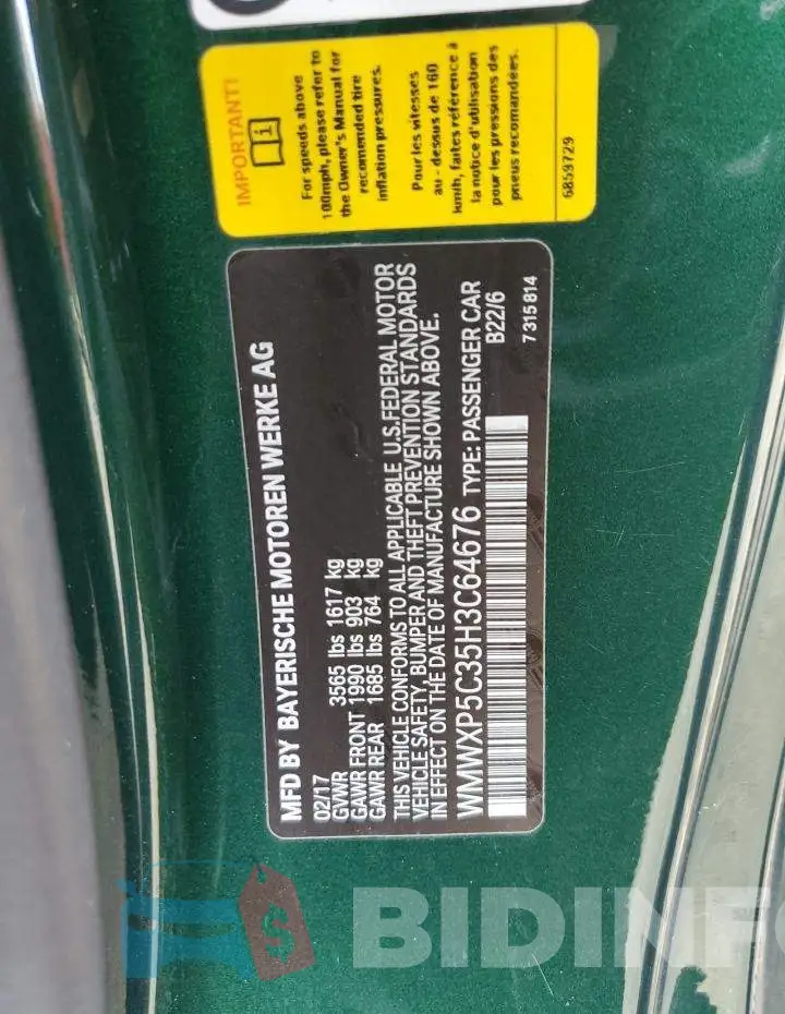 WMWXP5C35H3C64676 Photo# 12