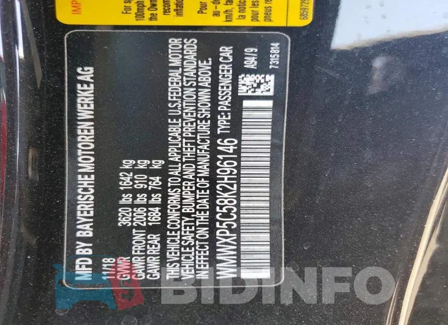 WMWXP5C58K2H96146 Photo# 13