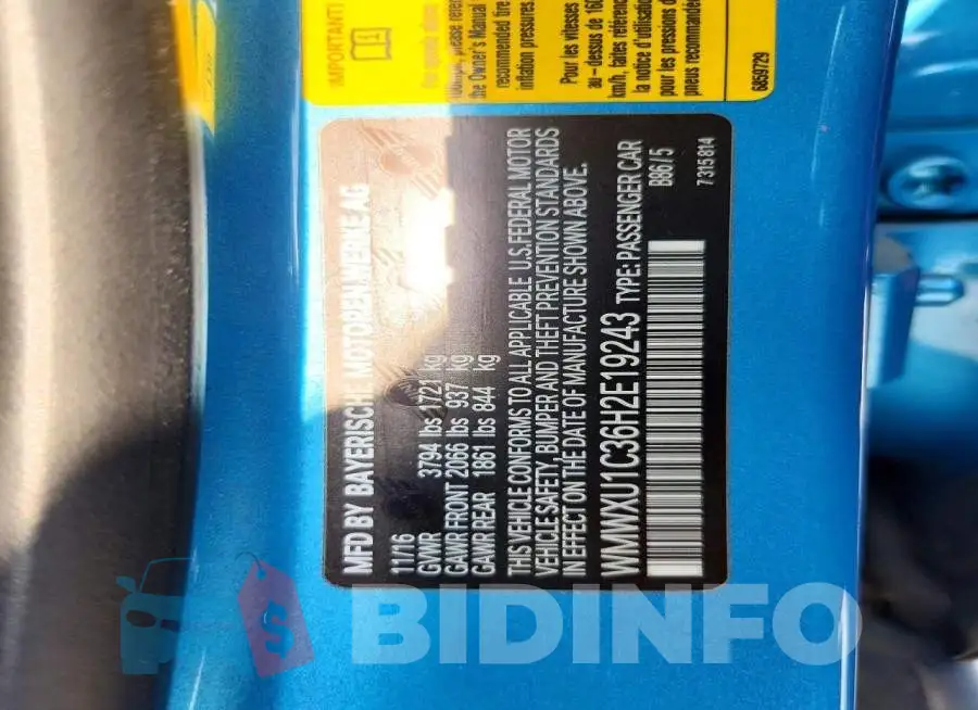 WMWXU1C36H2E19243 Photo# 13