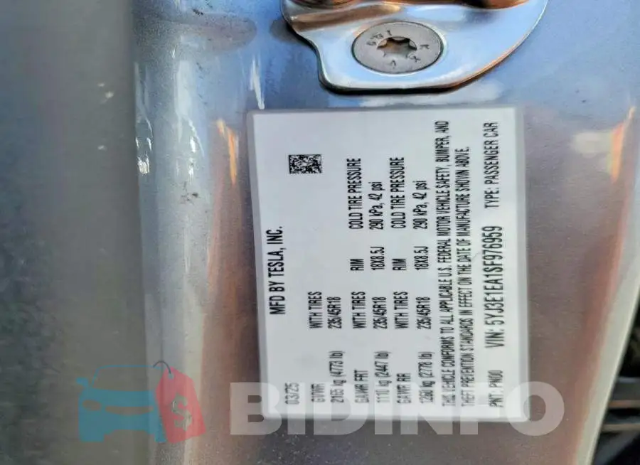 5YJ3E1EA1SF976959 Photo# 12