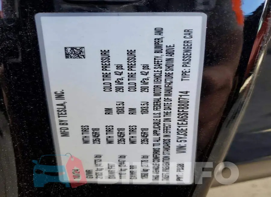 5YJ3E1EA6SF880714 Photo# 12