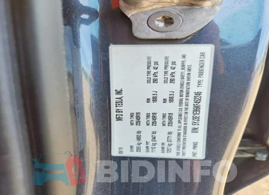 5YJ3E1EB6KF452246 Photo# 13