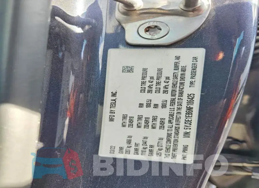 5YJ3E1EB6NF186425 Photo# 13
