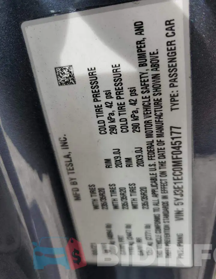5YJ3E1EC0MF045177 Photo# 12
