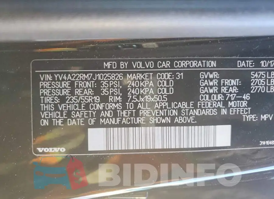 YV4A22RM7J1025826 Photo# 12