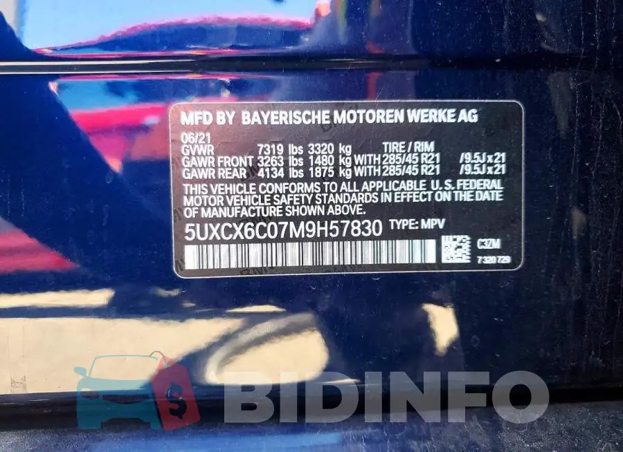 5UXCX6C07M9H57830 Photo# 14