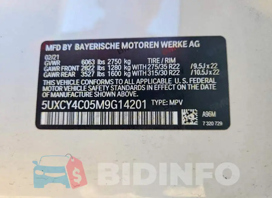 5UXCY4C05M9G14201 Photo# 13