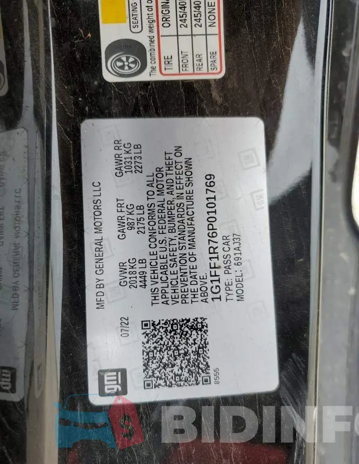 1G1FF1R76P0101769 Photo# 12