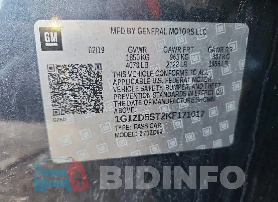 1G1ZD5ST2KF171017 Photo# 12