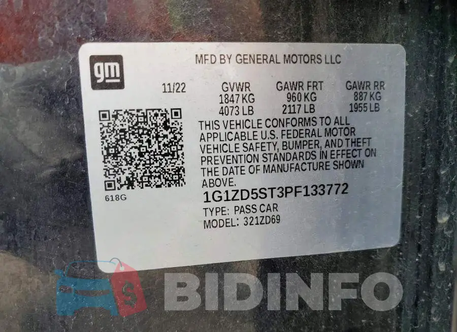 1G1ZD5ST3PF133772 Photo# 13