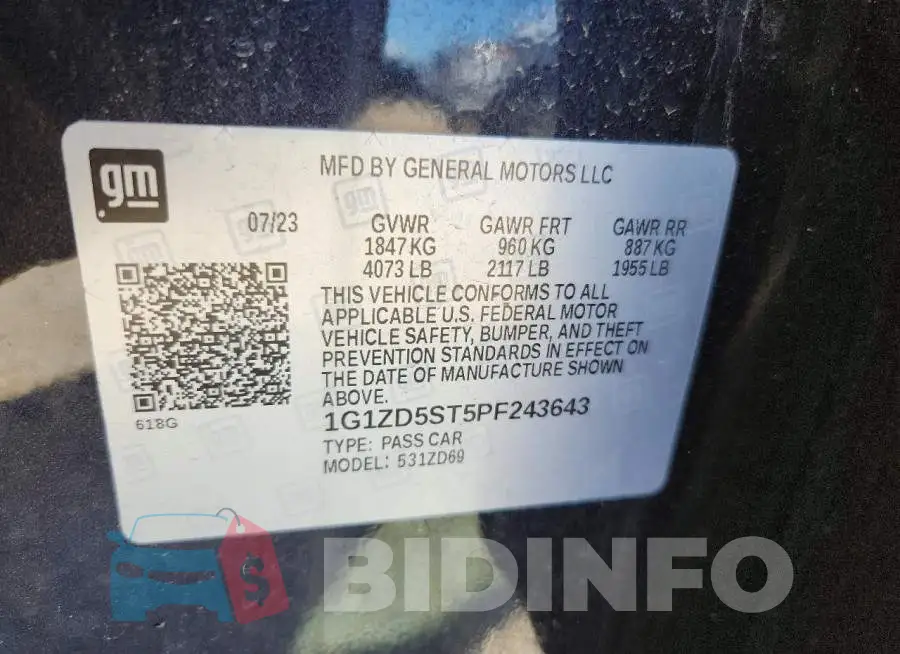 1G1ZD5ST5PF243643 Photo# 12