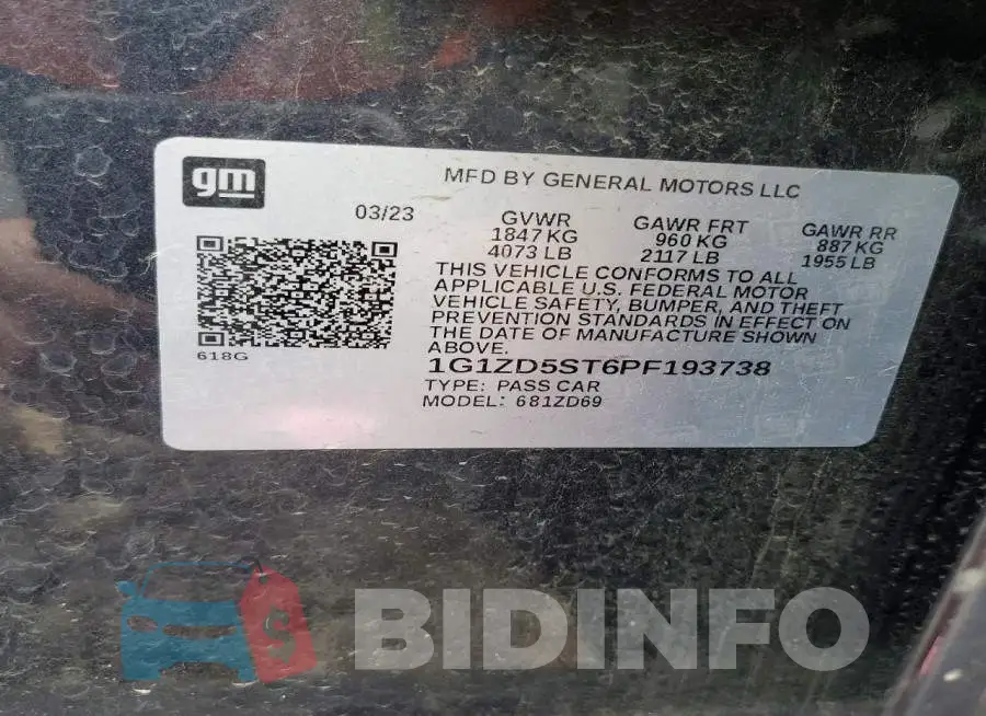 1G1ZD5ST6PF193738 Photo# 12