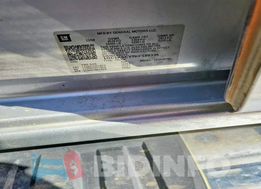 1GC1KSEY7KF189335 Photo# 12