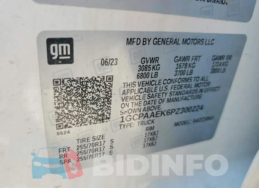 1GCPAAEK6PZ300224 Photo# 12