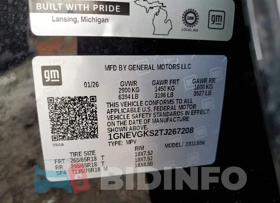1GNEVGKS2TJ267208 Photo# 13