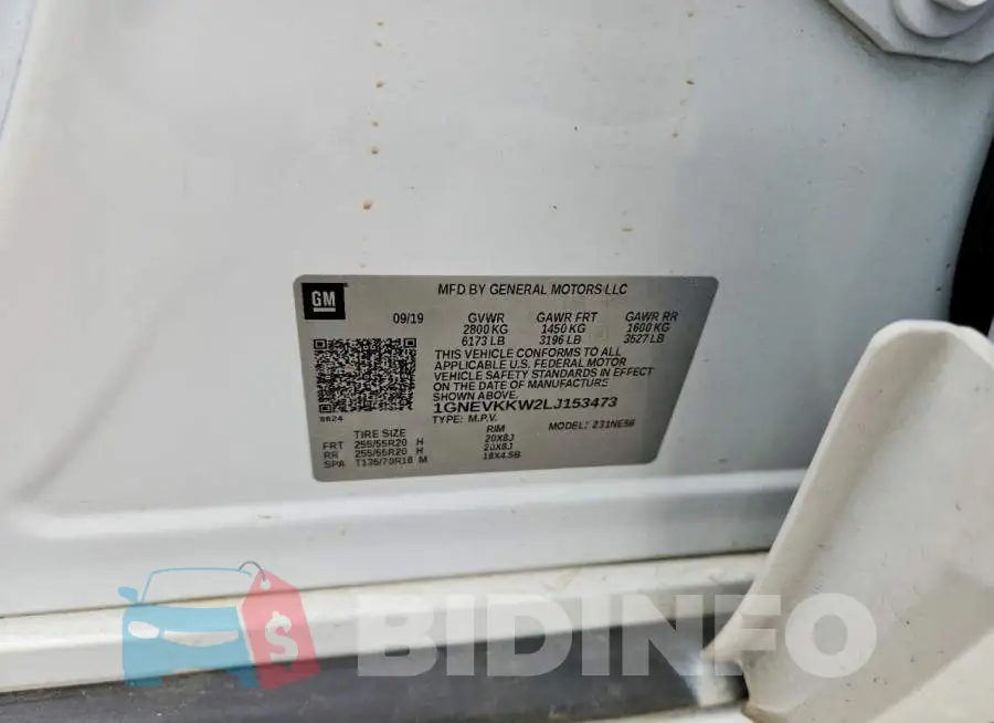 1GNEVKKW2LJ153473 Photo# 13