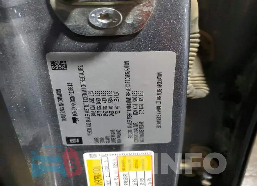 1GNSKNKDXMR119313 Photo# 14
