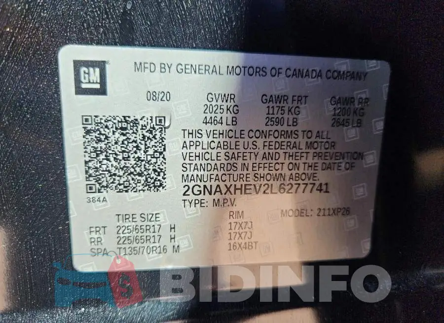2GNAXHEV2L6277741 Photo# 13