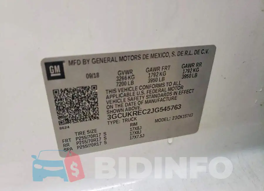 3GCUKREC2JG545763 Photo# 12