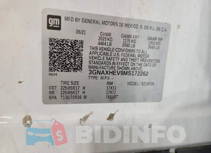 3GNAXHEV9MS172262 Photo# 13