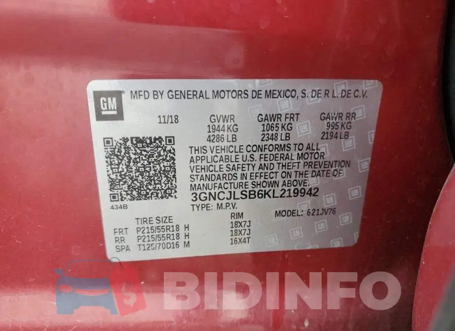 3GNCJLSB6KL219942 Photo# 13
