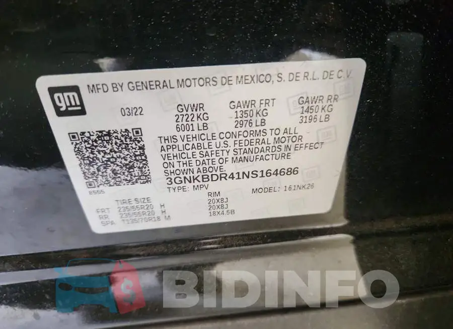 3GNKBDR41NS164686 Photo# 13