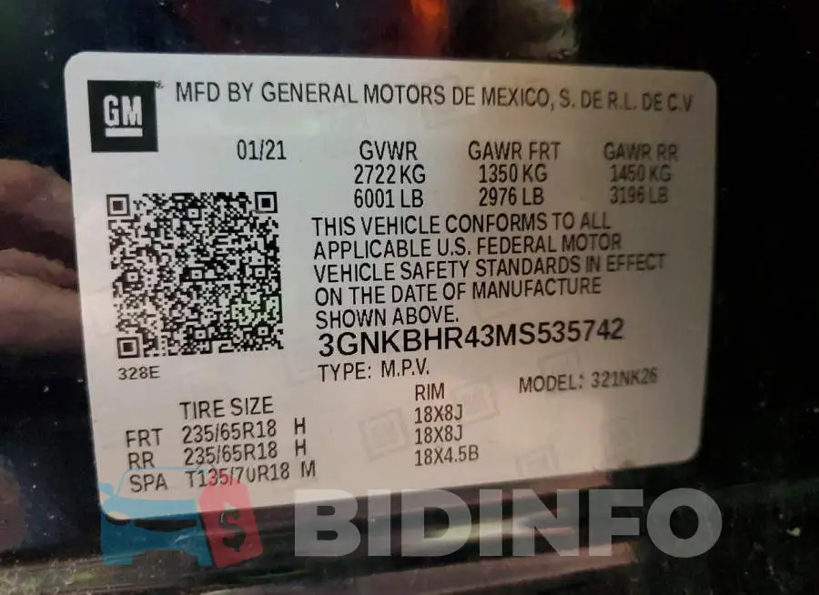 3GNKBHR43MS535742 Photo# 13
