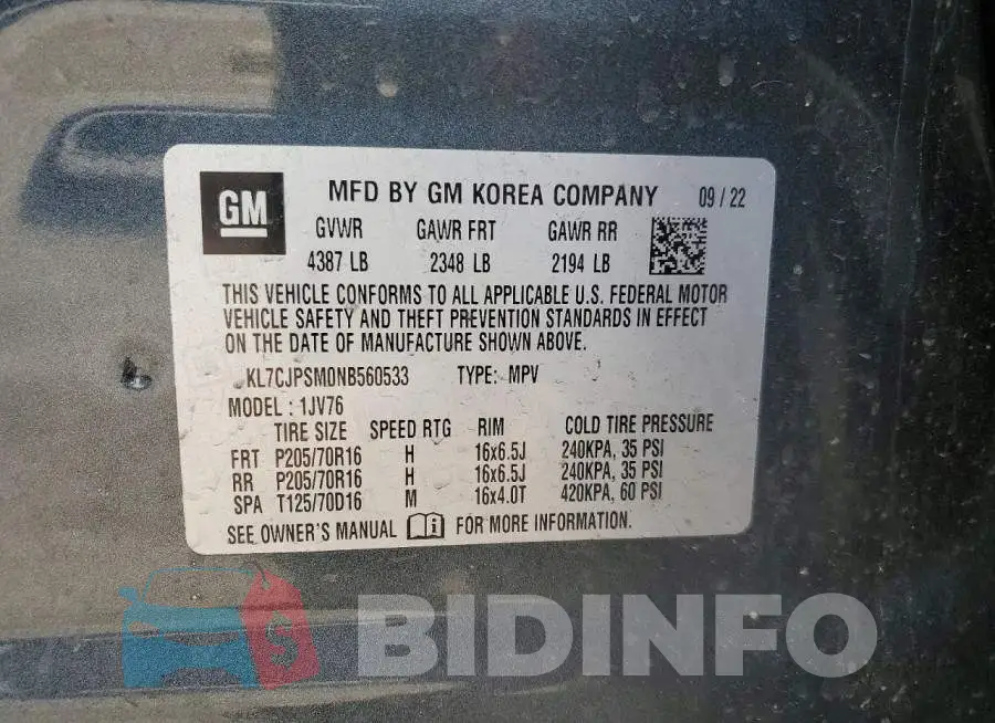 KL7CJPSM0NB560533 Photo# 13