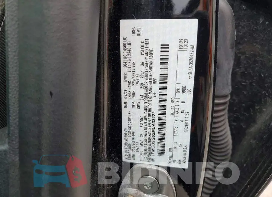 1FMCU9G62MUA33222 Photo# 13