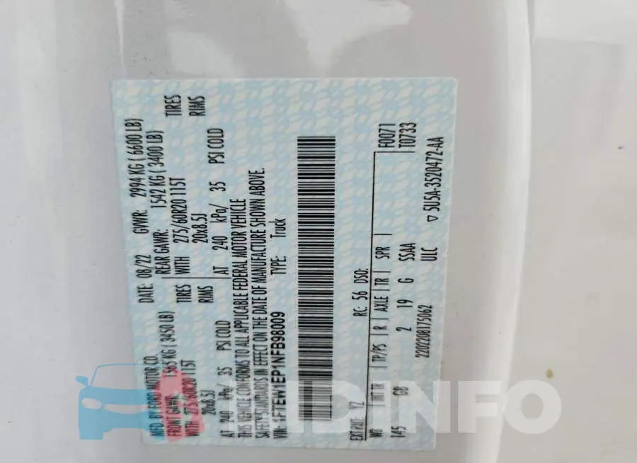 1FTEW1EP1NFB98009 Photo# 13