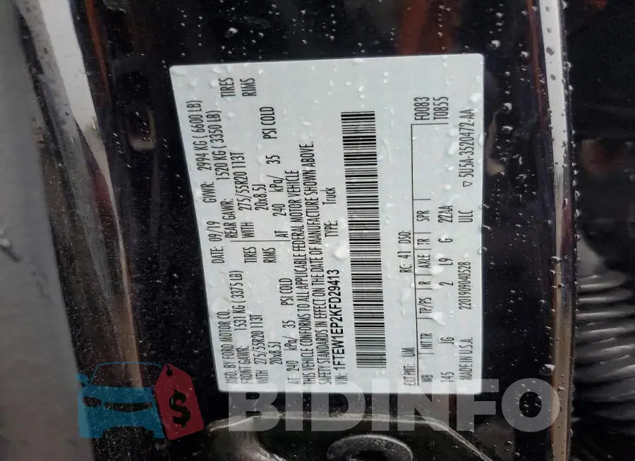 1FTEW1EP2KFD29413 Photo# 13