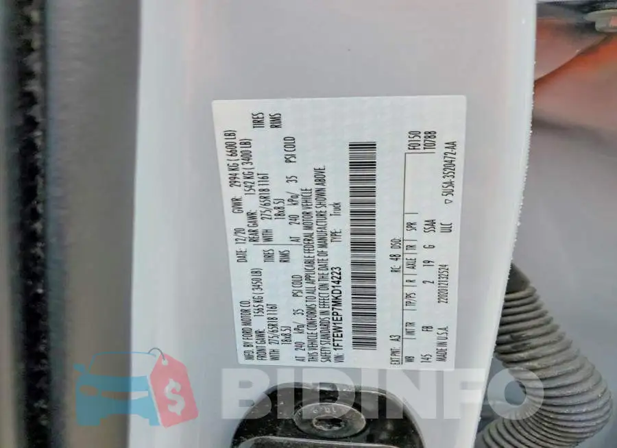 1FTEW1EP7MKD14223 Photo# 12