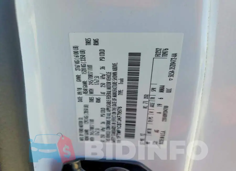 1FTMF1CB7JKF79576 Photo# 12