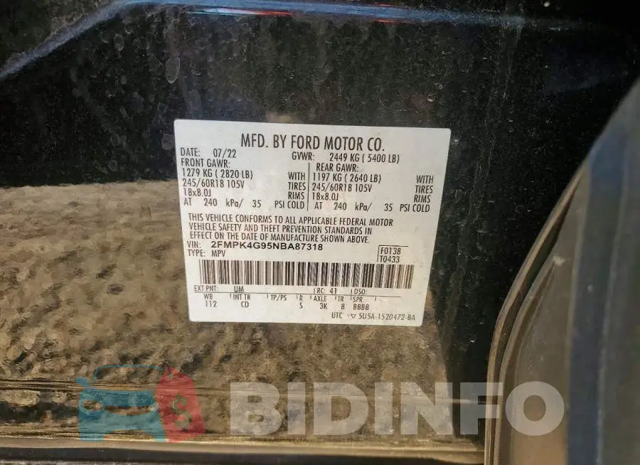 2FMPK4G95NBA87318 Photo# 13