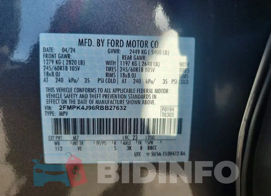 2FMPK4J96RBB27632 Photo# 14