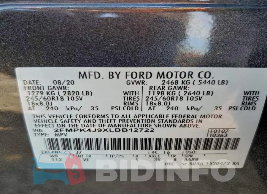 2FMPK4J9XLBB12722 Photo# 13