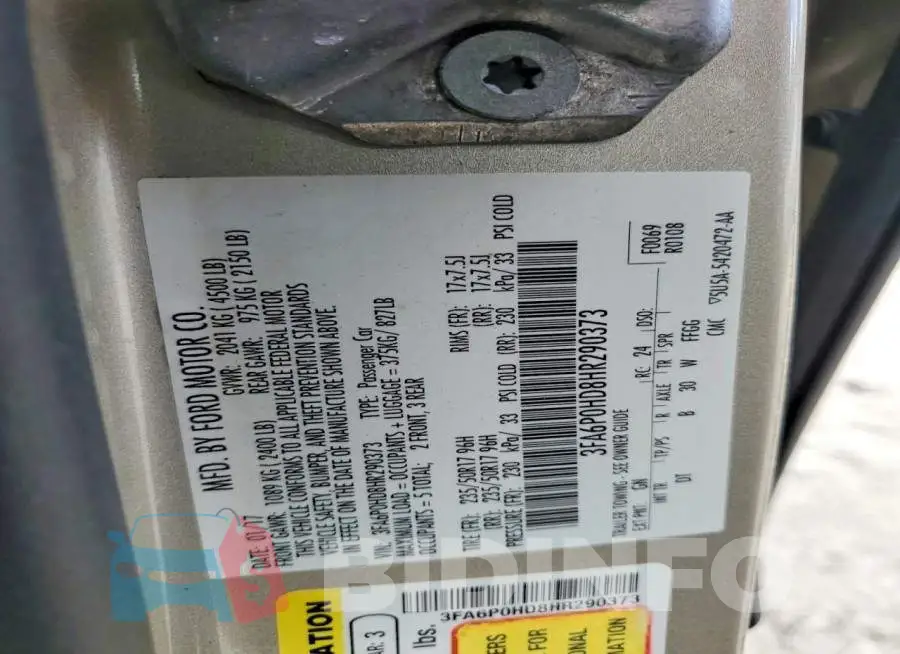 3FA6P0HD8HR290373 Photo# 12