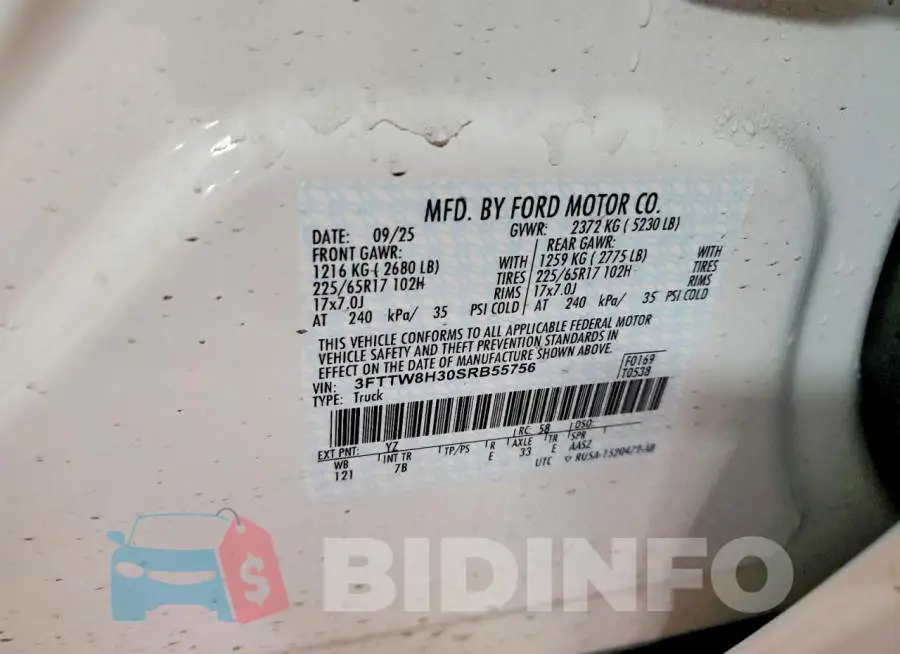 3FTTW8H30SRB55756 Photo# 12