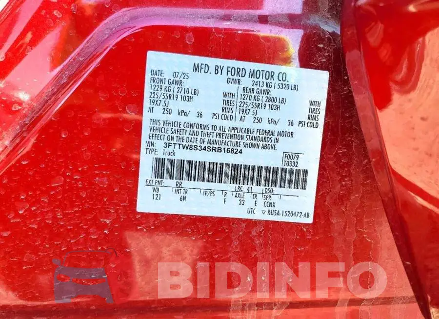 3FTTW8S34SRB16824 Photo# 12