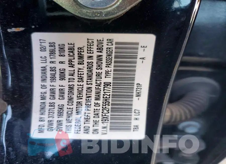 19XFC2F55HE217790 Photo# 12