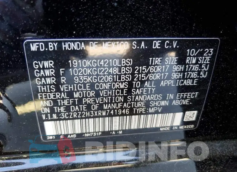 3CZRZ2H3XRM741946 Photo# 13