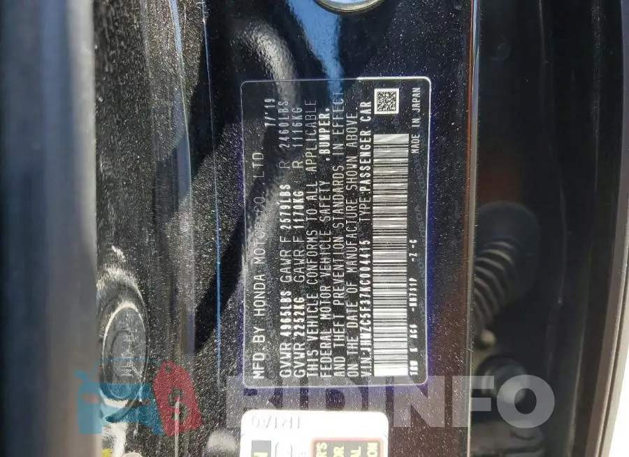 JHMZC5F37KC004415 Photo# 12