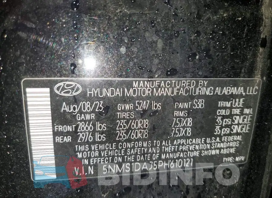5NMS1DAJ5PH610121 Photo# 14