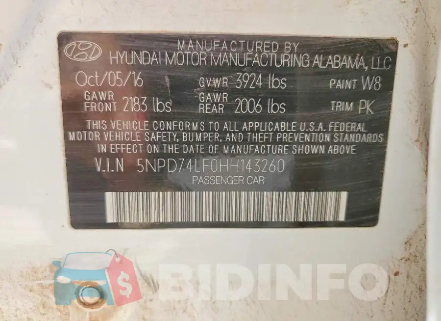 5NPD74LF0HH143260 Photo# 12